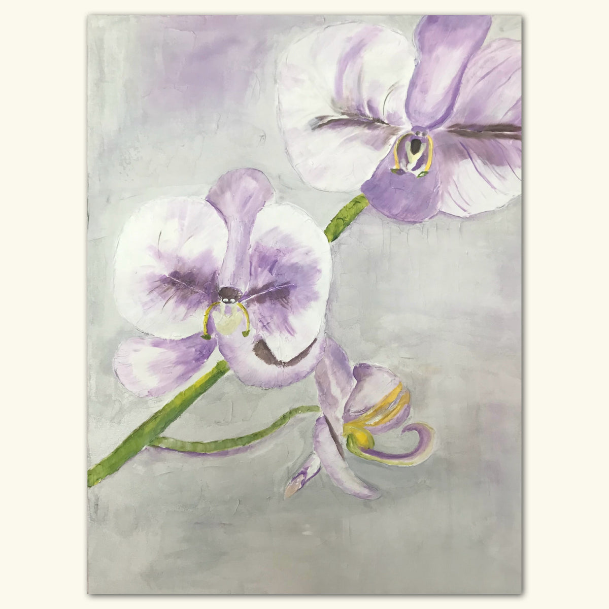 【F6号】フロランタン 油絵 oil painting 原画 白鳥 ブルー 青 Decorative Art painting